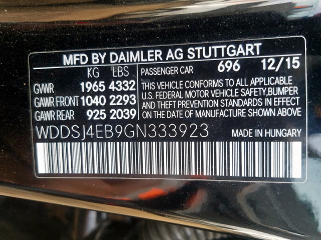 Photo 10 from auction – 2016 MERCEDES-BENZ CLA 250 with VIN WDDSJ4EB9GN333923