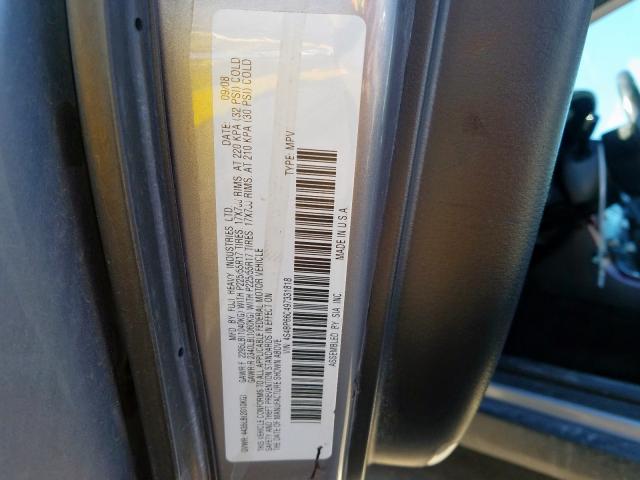 Photo 10 from auction – 2009 SUBARU OUTBACK with VIN 4S4BP66C497331818
