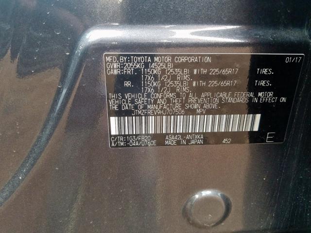 Photo 10 from auction – 2017 TOYOTA RAV4 LE with VIN JTMZFREV9HJ707506