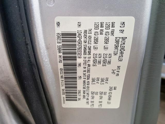 Photo 10 from auction – 2007 DODGE CARAVAN SX with VIN 1D4GP45R37B223210