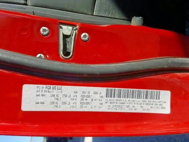 Photo 10 from auction – 2016 DODGE JOURNEY SX with VIN 3C4PDDBG2GT173097