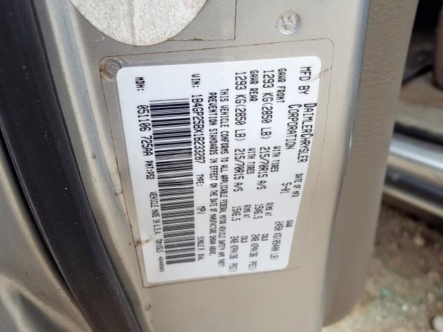 Photo 10 from auction – 2001 DODGE CARAVAN SE with VIN 1B4GP25BX1B233287