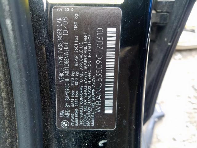 Photo 10 from auction – 2009 BMW 528 I with VIN WBANU53509C120310