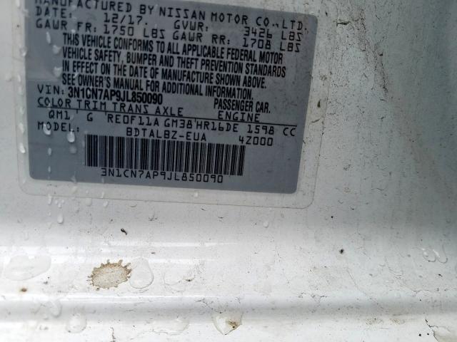 Снимка 10 от търг – 2018 NISSAN VERSA с VIN 3N1CN7AP9JL850090