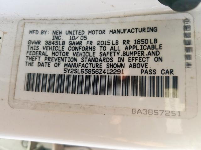 Photo 10 from auction – 2006 PONTIAC VIBE with VIN 5Y2SL65856Z412291