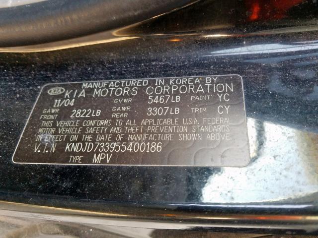Photo 10 from auction – 2005 KIA SORENTO EX with VIN KNDJD733955400186