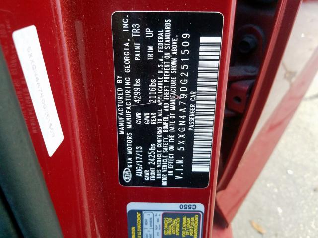 Photo 10 from auction – 2013 KIA OPTIMA EX with VIN 5XXGN4A79DG251509