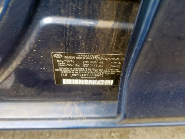 Photo 10 from auction – 2017 HYUNDAI SONATA SE with VIN 5NPE24AFXHH446973