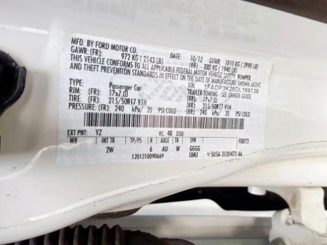 Photo 10 from auction – 2013 FORD FOCUS SE with VIN 1FADP3K28DL169139