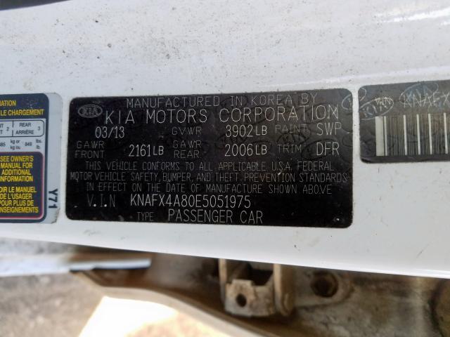 Photo 10 from auction – 2014 KIA FORTE EX with VIN KNAFX4A80E5051975