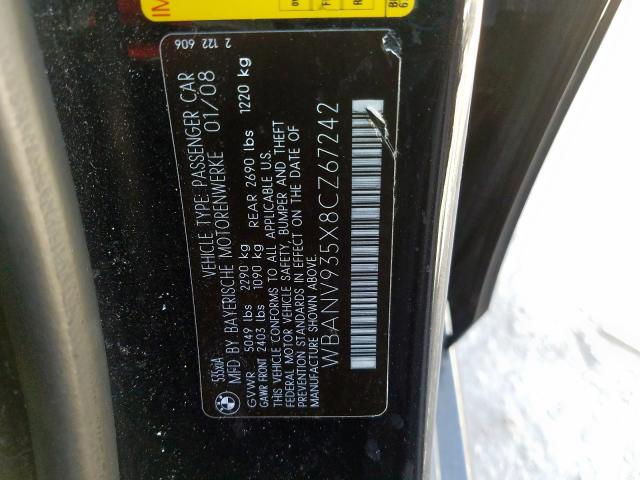 Photo 10 from auction – 2008 BMW 535 XI with VIN WBANV935X8CZ67242