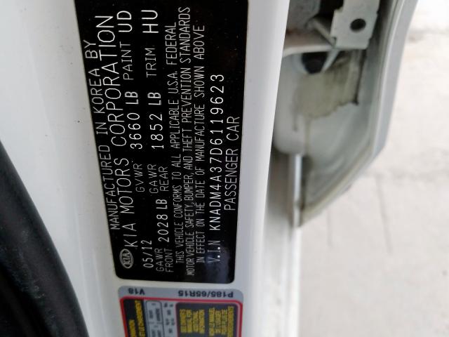 Photo 10 from auction – 2013 KIA RIO LX with VIN KNADM4A37D6119623