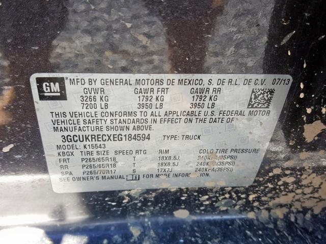 Photo 10 from auction – 2014 CHEVROLET SILVERADO with VIN 3GCUKRECXEG184594