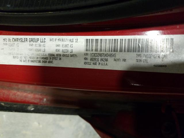Photo 10 from auction – 2013 DODGE AVENGER SE with VIN 1C3CDZAB7DN540545