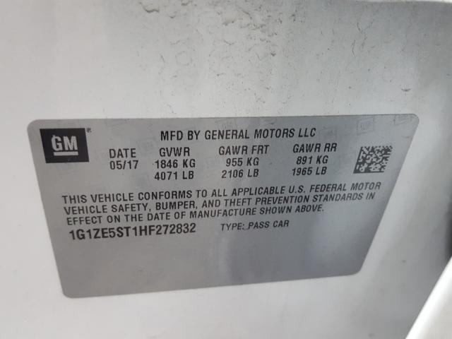Photo 10 from auction – 2017 CHEVROLET MALIBU LT with VIN 1G1ZE5ST1HF272832