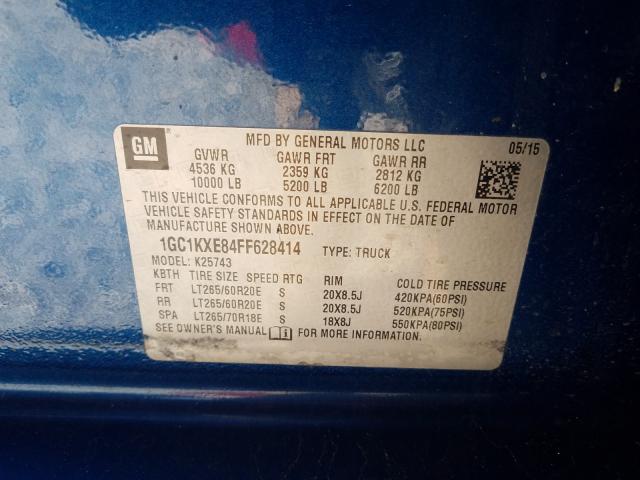 Photo 10 from auction – 2015 CHEVROLET SILVERADO with VIN 1GC1KXE84FF628414