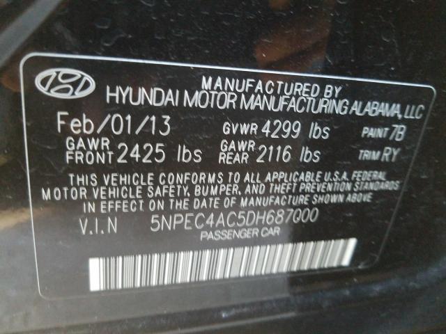 Photo 10 from auction – 2013 HYUNDAI SONATA SE with VIN 5NPEC4AC5DH687000