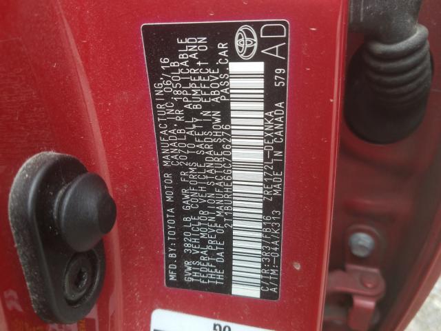 Photo 10 from auction – 2016 TOYOTA COROLLA L with VIN 2T1BURHE6GC706276