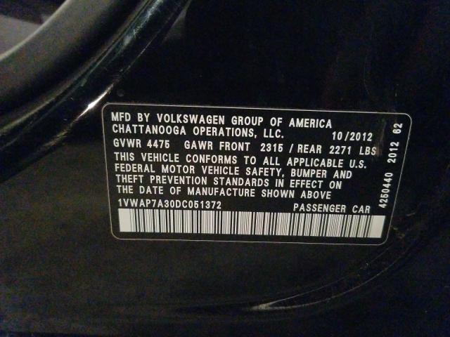 Photo 10 from auction – 2013 VOLKSWAGEN PASSAT S with VIN 1VWAP7A30DC051372