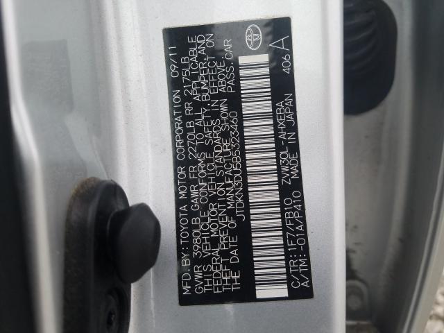 Photo 10 from auction – 2011 TOYOTA PRIUS with VIN JTDKN3DU5B5323460
