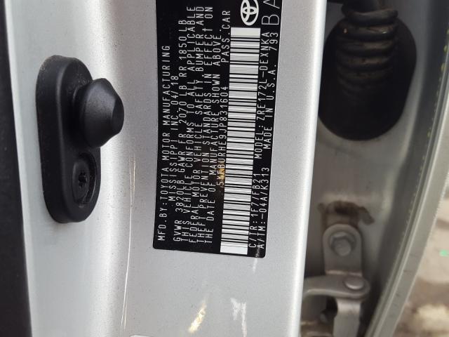 Photo 10 from auction – 2018 TOYOTA COROLLA L with VIN 5YFBURHE9JP831604