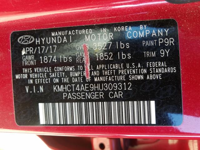 Photo 10 from auction – 2017 HYUNDAI ACCENT with VIN KMHCT4AE9HU309312
