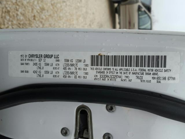 Photo 10 from auction – 2012 DODGE RAM 3500 S with VIN 3C63DRHL5CG297441