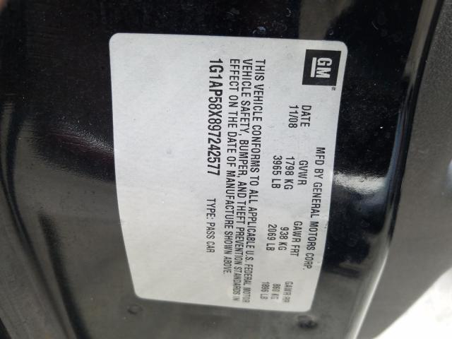 Photo 10 from auction – 2009 CHEVROLET COBALT SS with VIN 1G1AP58X897242577