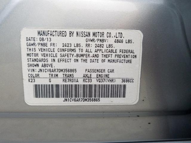 Photo 10 from auction – 2013 INFINITI G37 with VIN JN1CV6AR7DM356865