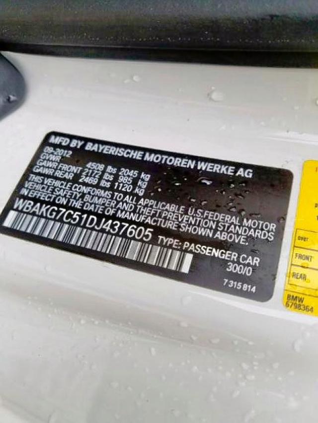 Photo 10 from auction – 2013 BMW 335 I with VIN WBAKG7C51DJ437605
