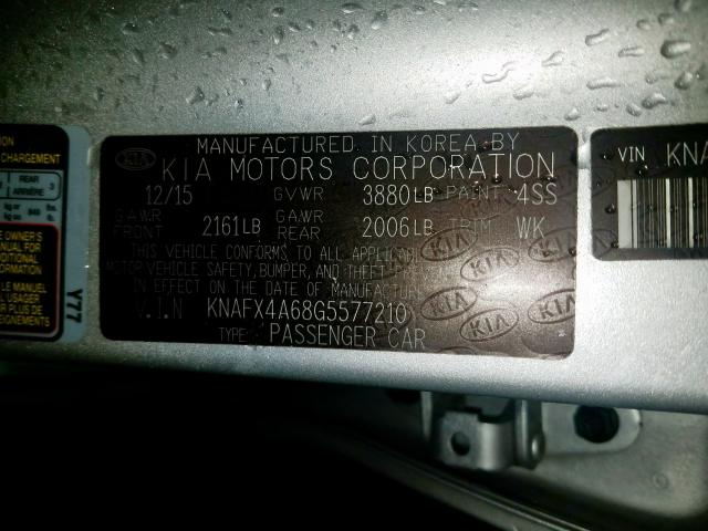 Photo 10 from auction – 2016 KIA FORTE LX with VIN KNAFX4A68G5577210