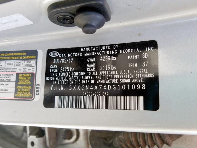 Photo 10 from auction – 2013 KIA OPTIMA EX with VIN 5XXGN4A7XDG101098