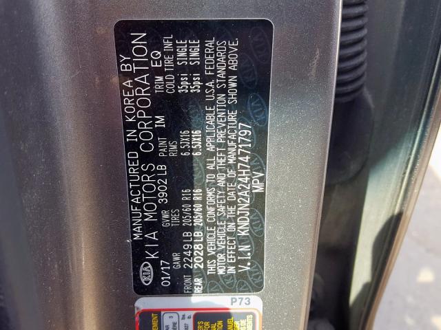 Photo 10 from auction – 2017 KIA SOUL with VIN KNDJN2A24H7471797