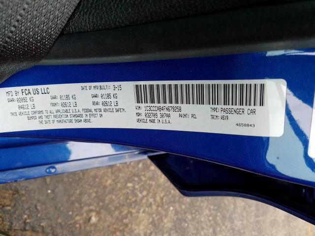 Photo 10 from auction – 2015 CHRYSLER 200 LIMITE with VIN 1C3CCCAB4FN679258