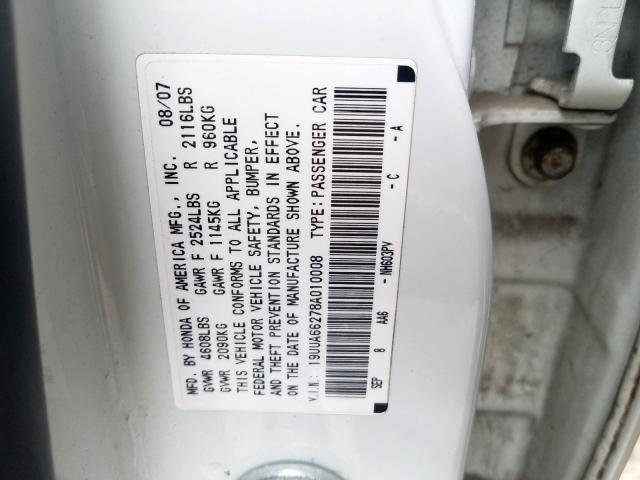 Photo 10 from auction – 2008 ACURA TL with VIN 19UUA66278A010008