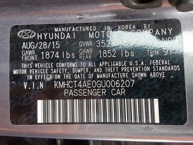 Photo 10 from auction – 2016 HYUNDAI ACCENT SE with VIN KMHCT4AE0GU006207