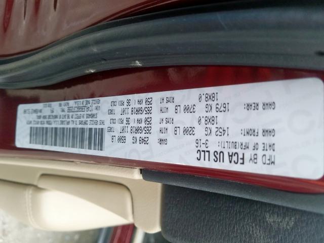 Photo 10 from auction – 2016 JEEP GRAND CHER with VIN 1C4RJEBG6GC372592