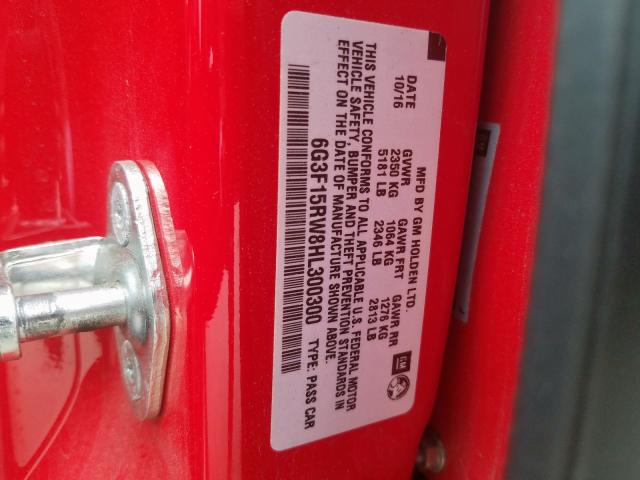 Photo 10 from auction – 2017 CHEVROLET SS with VIN 6G3F15RW8HL300300