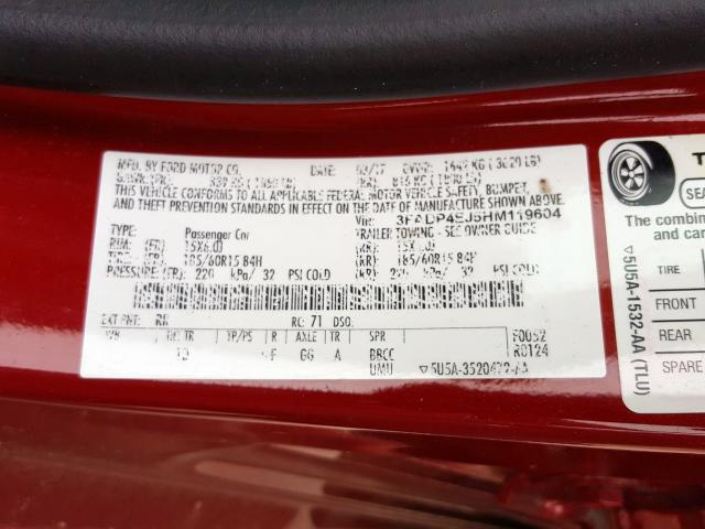 Photo 10 from auction – 2017 FORD FIESTA SE with VIN 3FADP4EJ5HM119604