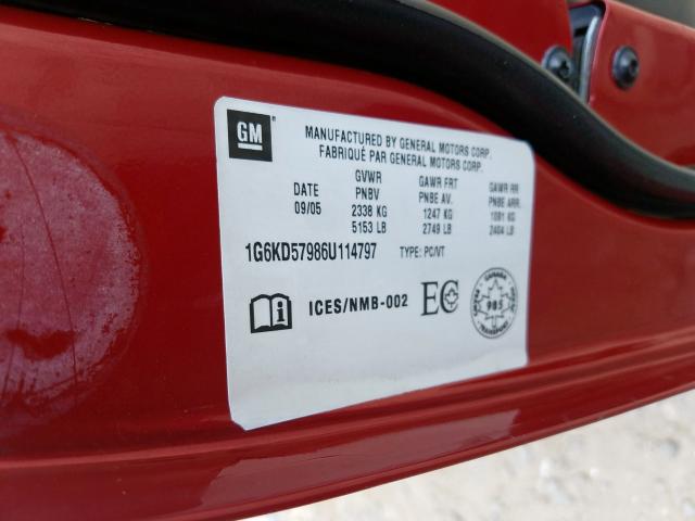 Photo 10 from auction – 2006 CADILLAC DTS with VIN 1G6KD57986U114797