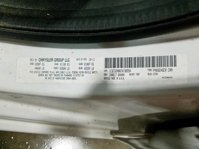 Photo 10 from auction – 2012 DODGE AVENGER SE with VIN 1C3CDZAB6CN136554