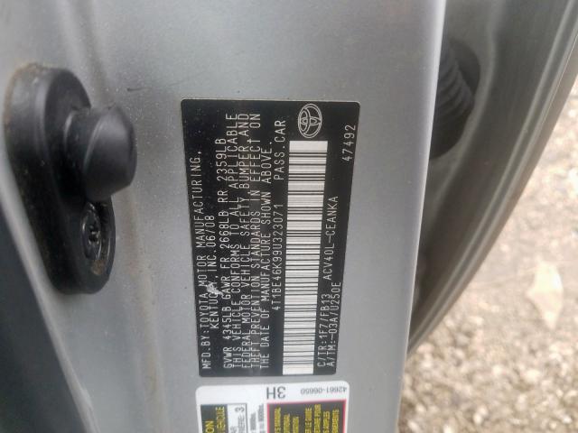 Photo 10 from auction – 2009 TOYOTA CAMRY BASE with VIN 4T1BE46K99U323071