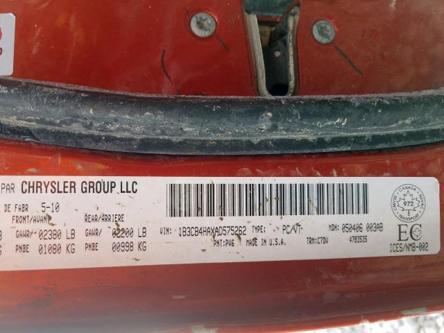 Photo 10 from auction – 2010 DODGE CALIBER SX with VIN 1B3CB4HAXAD575262
