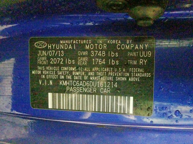 Photo 10 from auction – 2013 HYUNDAI VELOSTER with VIN KMHTC6AD6DU161214