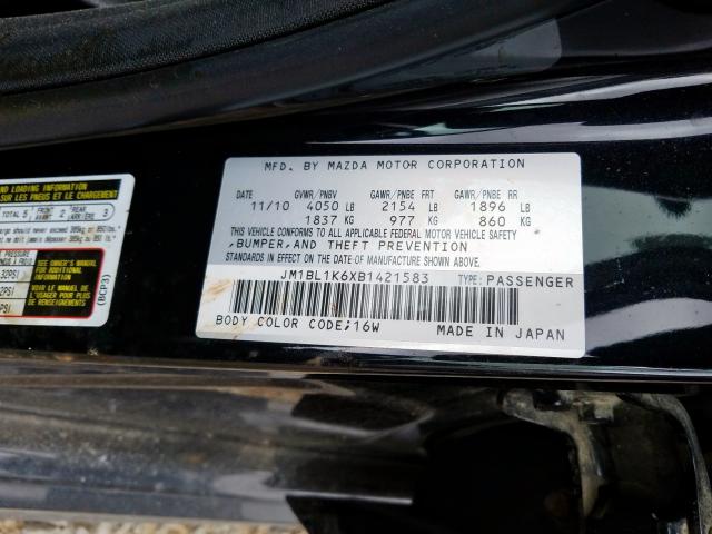 Photo 10 from auction – 2011 MAZDA 3 S with VIN JM1BL1K6XB1421583