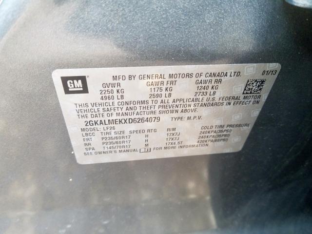 Photo 10 from auction – 2013 GMC TERRAIN SL with VIN 2GKALMEKXD6264079