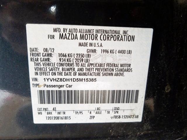 Photo 10 from auction – 2013 MAZDA 6 TOURING with VIN 1YVHZ8DH1D5M15385