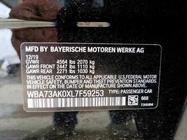 Photo 10 from auction – 2020 BMW 228XI with VIN WBA73AK0XL7F59253