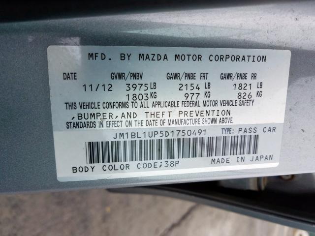 Photo 10 from auction – 2013 MAZDA 3 I with VIN JM1BL1UP5D1750491
