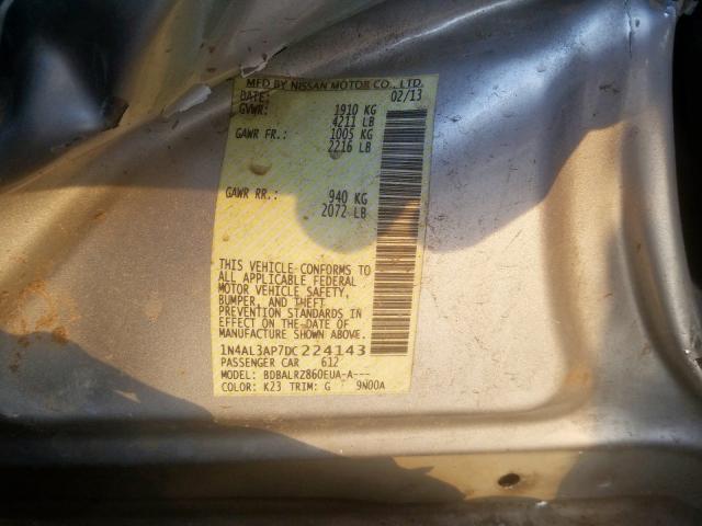 Photo 10 from auction – 2013 NISSAN ALTIMA 2.5 with VIN 1N4AL3AP7DC224143